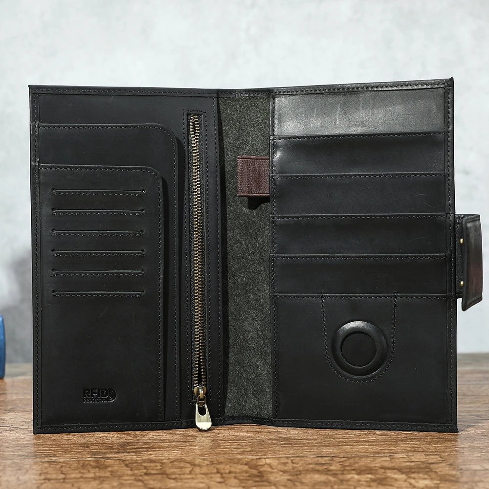 Design REDD Long Wallet Black Leather Long Wallet