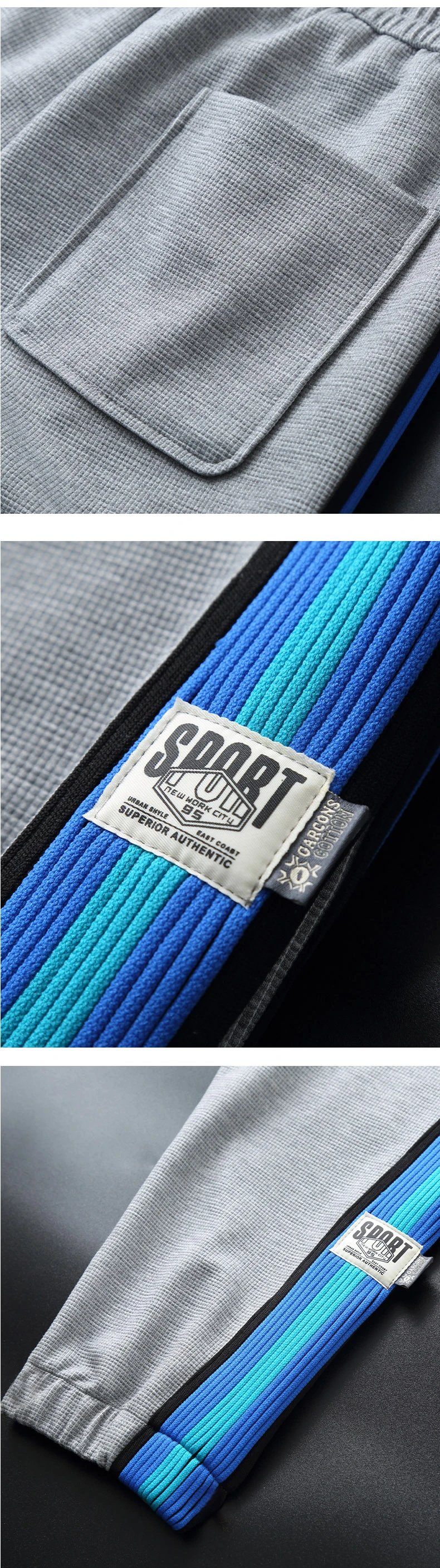 Design Track Pants White with Blue Gradient Stripe Sweatpants - 9