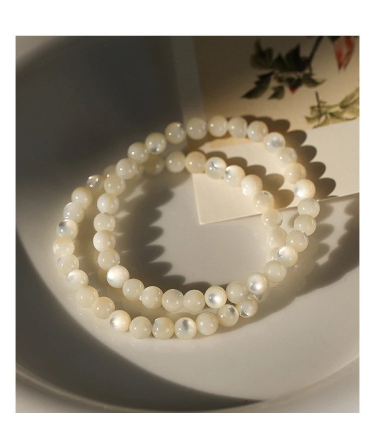 Design Pearl Bead Elastic Bracelet White Jewelry - 11