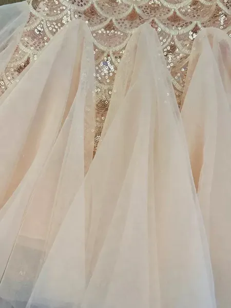 Design Mapplethorpe Pink Pearl-Trimmed Tulle Dress with Bow Accent Dress - 2