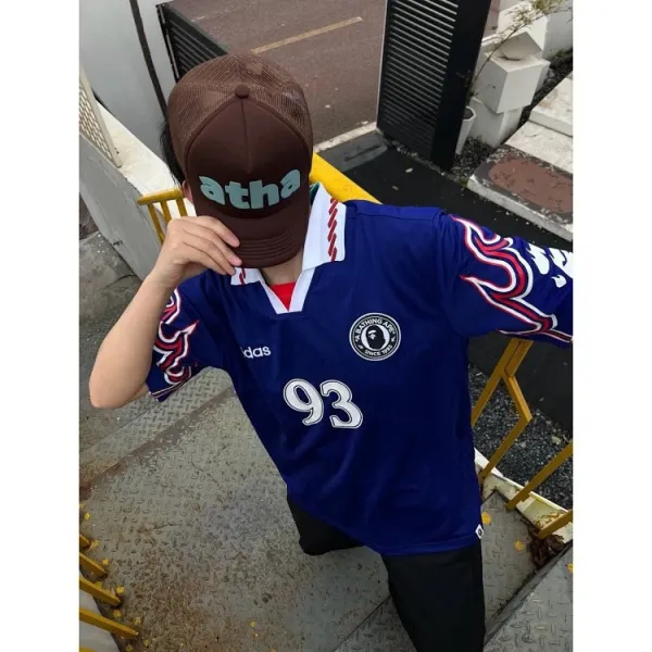 Adidas Originals Football Jersey 93 Blue Purple Flame Print Jersey - 13