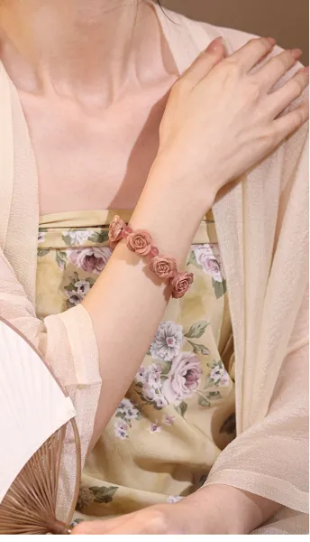 Design FENWUMEIGUI Pink Mist Rose Bracelet Jewelry - 15