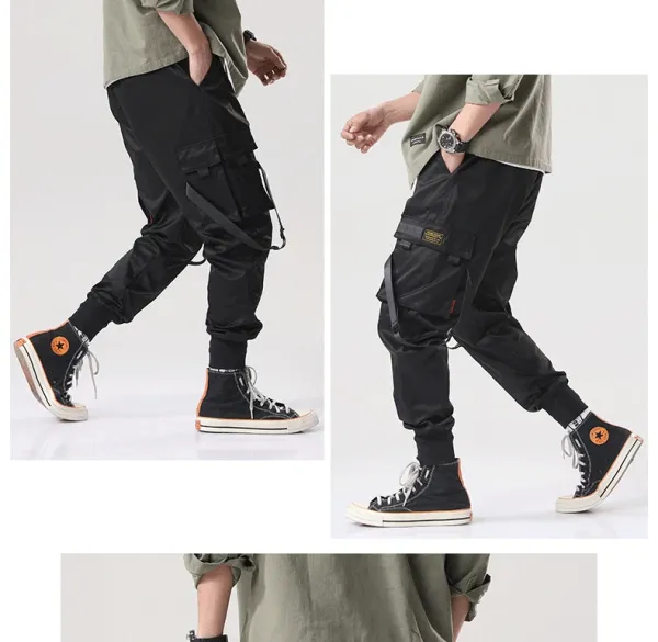 Design Cargo Pants Light Gray with Adjustable Straps and Utility Pockets - 9
