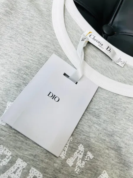 Dior Christia Dio Paris Ringer T-Shirt Gray - 16