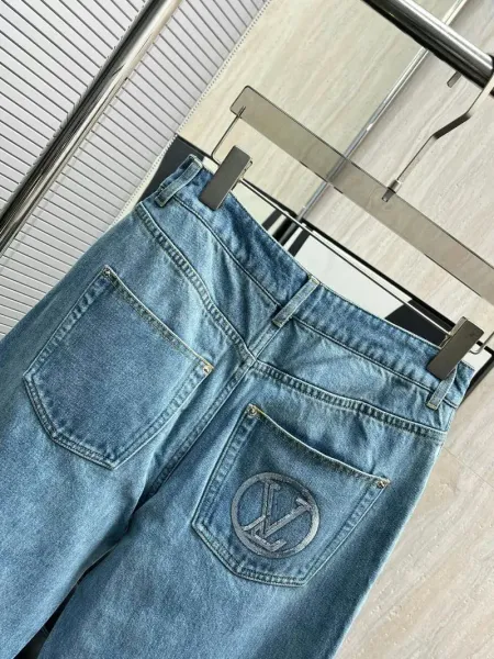 Design Embroidered Patchwork Wide-Leg Jeans Blue - 11