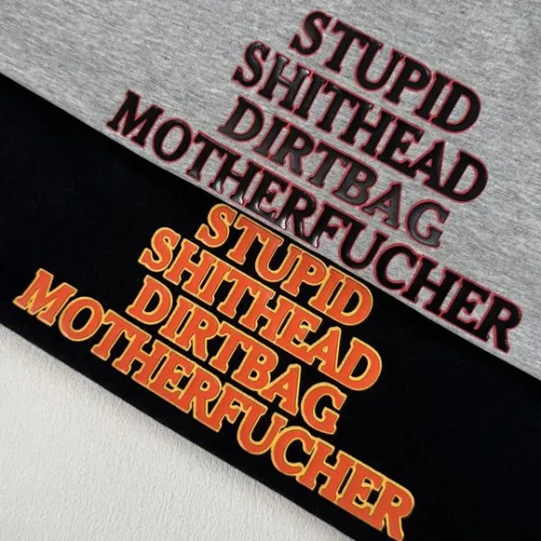 Design Graphic Print Oversized T-Shirt Gray - 16