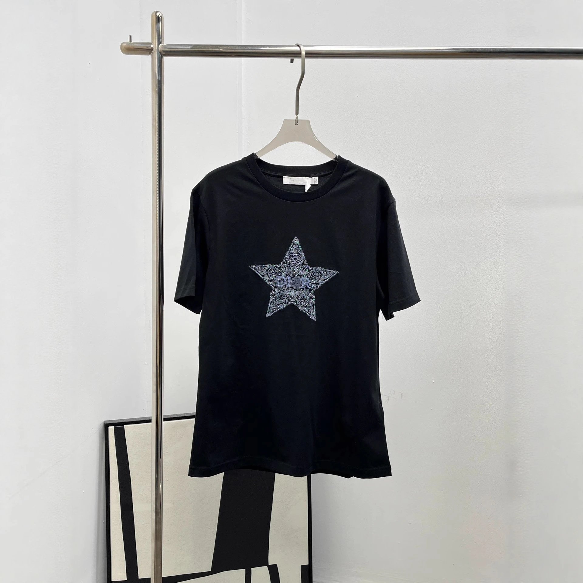 Dior Star Embroidered White T-Shirt - 4