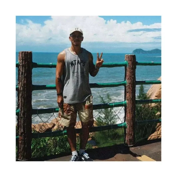 A Bathing Ape WTAPS Arch Logo Tank Top in White, Gray, Navy, and Army Green Vest Top - 6
