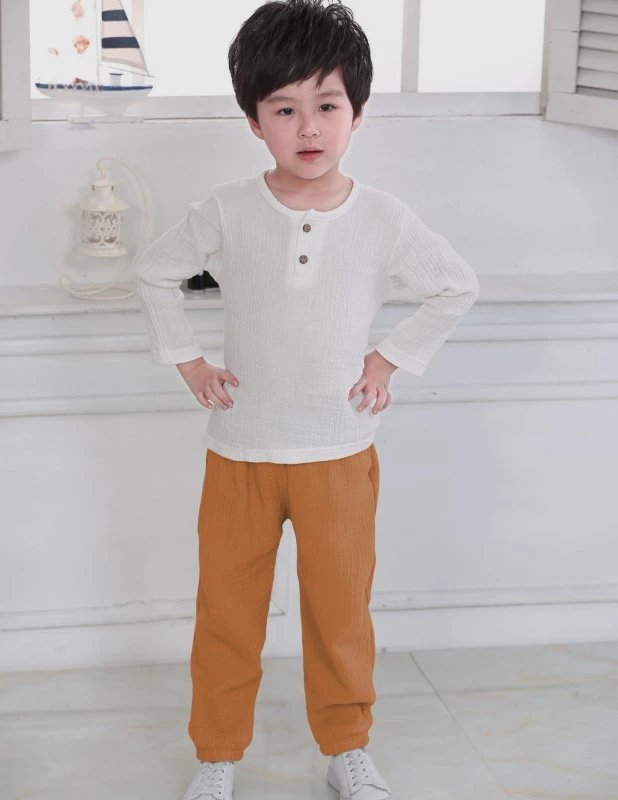 Design Ribbed Cotton Set Gray Kids Casual Set - 11