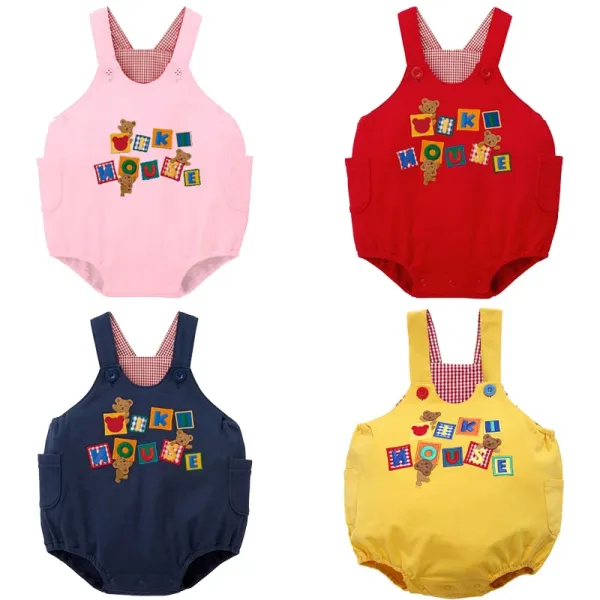 Design Mickey Mouse Block Print Pink Baby Romper Clothing - 3