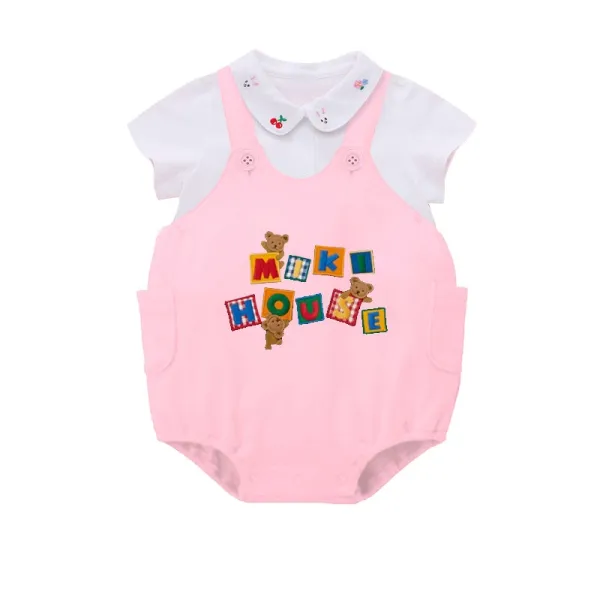 Design Mickey Mouse Block Print Pink Baby Romper Clothing - 10