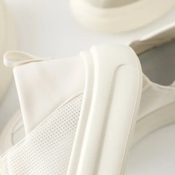 Design Slip-On Platform Sneakers Beige - 12