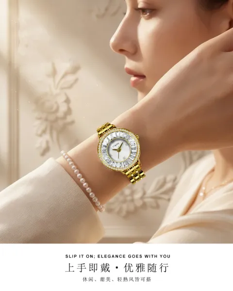 Design BELBI Crystal-Embellished Black Dial Stainless Steel Watch Watches - 11