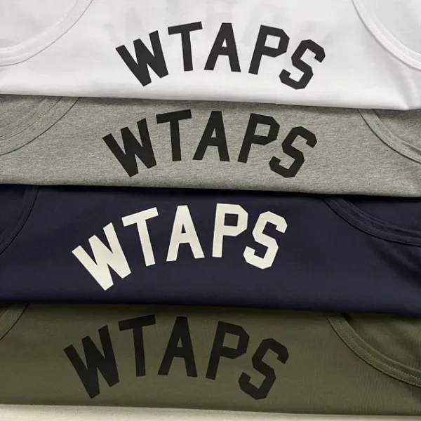 A Bathing Ape WTAPS Arch Logo Tank Top in White, Gray, Navy, and Army Green Vest Top - 16