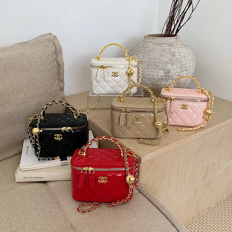Chanel Mini Rectangular Pink Quilted Chain Handle Bag