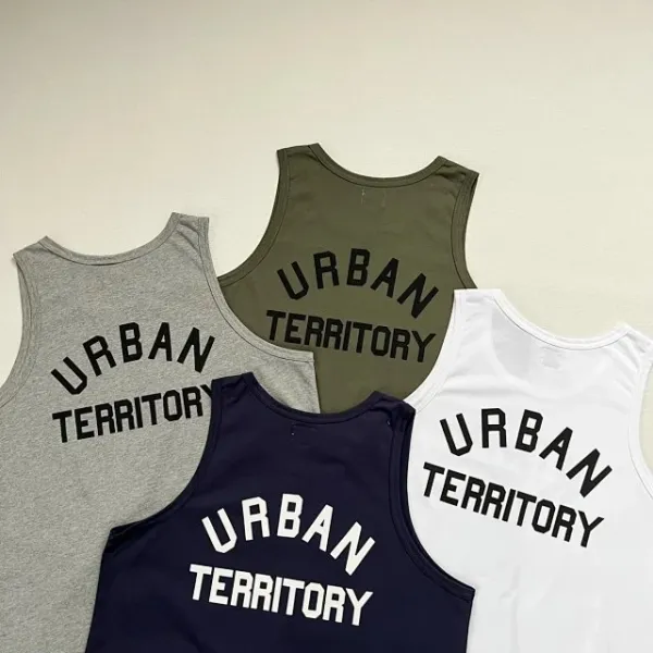 A Bathing Ape WTAPS Arch Logo Tank Top in White, Gray, Navy, and Army Green Vest Top - 17