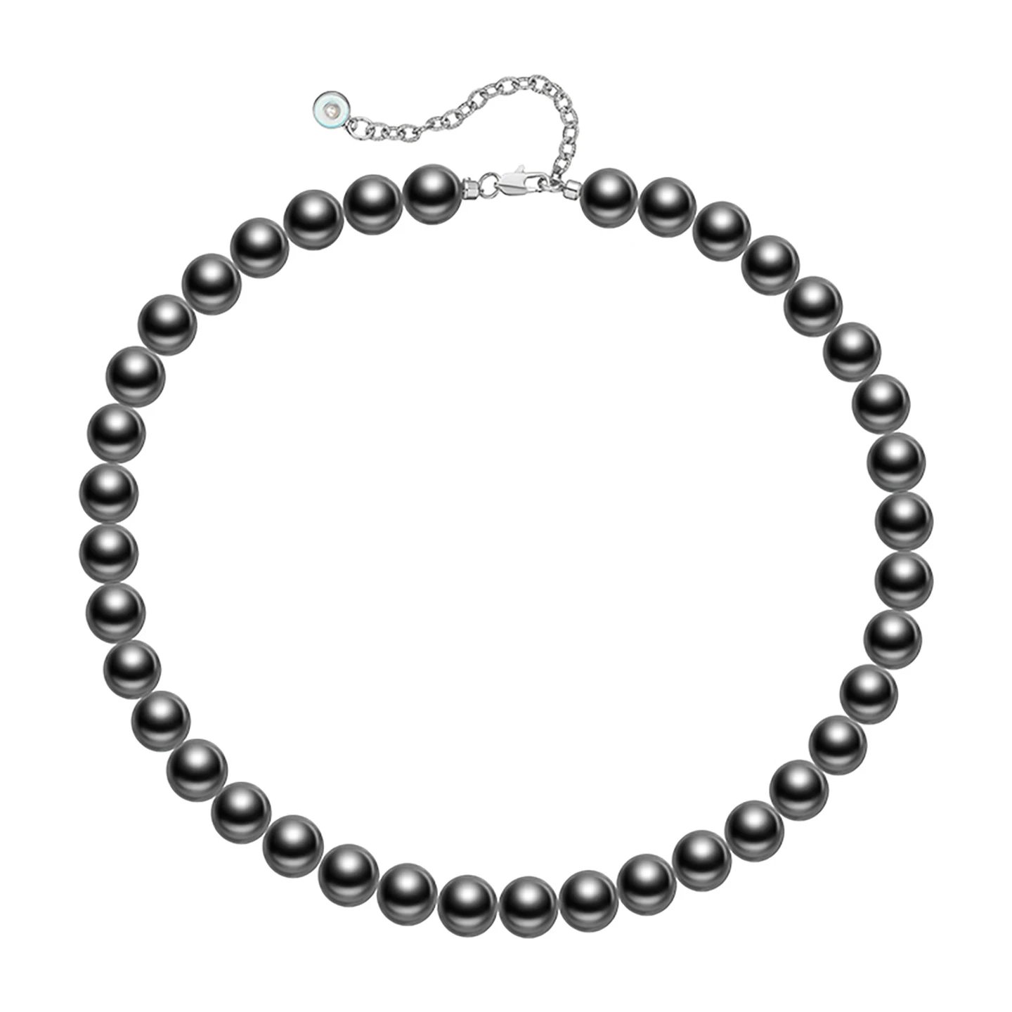Made By Heart Pearl Necklace Gray Lustrous Classic