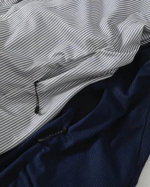 Oakley Striped Mandarin Collar Shirt Gray Tops Shirt - 10
