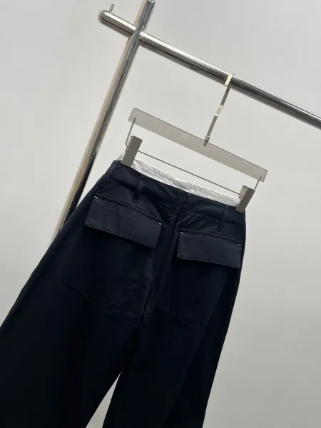 Design Wide-Leg Drawstring Waist Pants Black - 15