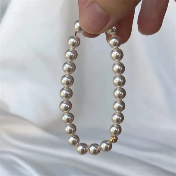 Design Pearl Bead Bracelet Set Silver 3mm / 4mm / 6mm Bracelets Jewelry - 8