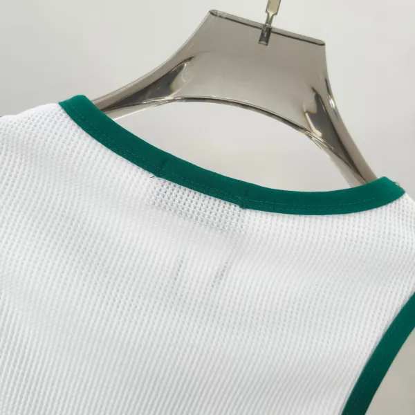 Casablanca Ribbed Tank Top Black with Emerald Trim Vest Top - 9