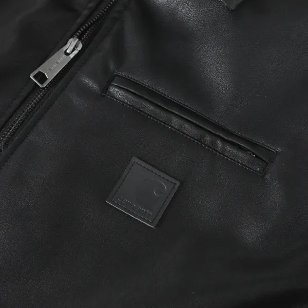 Carhartt Work In Progress Carhartt WIP Leather Jacket Black Leather-Jacket Leather Jacket - 14