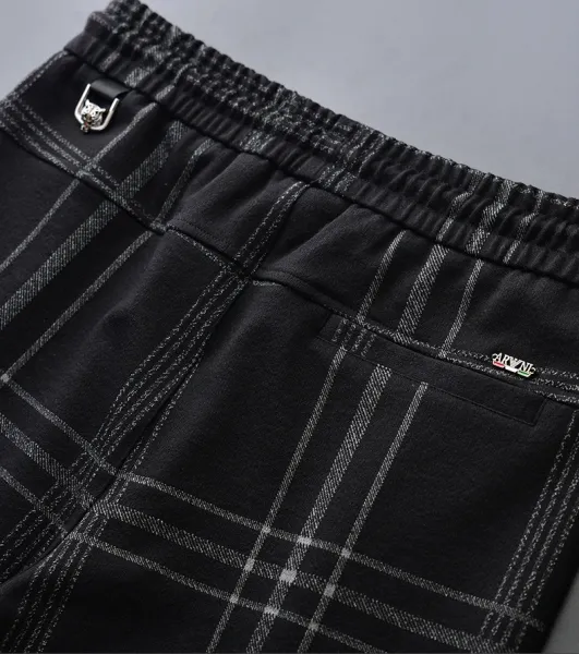 Design Plaid Drawstring Jogger Pants Black Sweatpants - 5