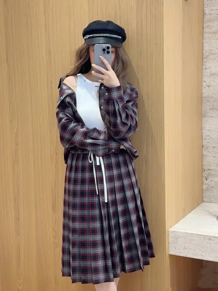 Design Plaid Western Shirt Burgundy Gray Multicolor Shirt Tops Shirt - 5