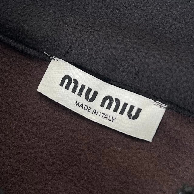Miu Miu Oversized Fleece Jacket Gray Outerwear - 39