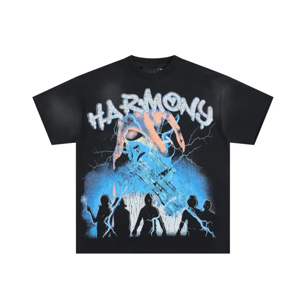 Design Harmony Graphic Print Black T-Shirt - 1