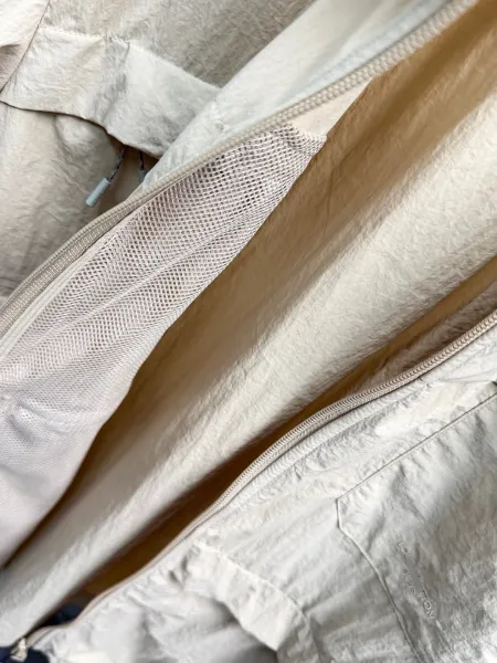 Design Utility Short-Sleeve Zip-Up Shirt Beige Tops Shirt - 9