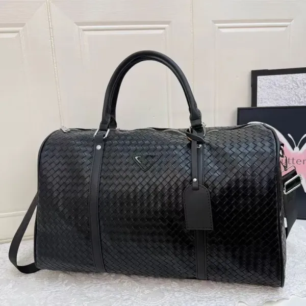 Prada Re-Nylon Crocodile-Embossed Duffle Bag Black - 9