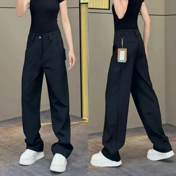 Design Wide-Leg Tailored Trousers Black Pants - 4