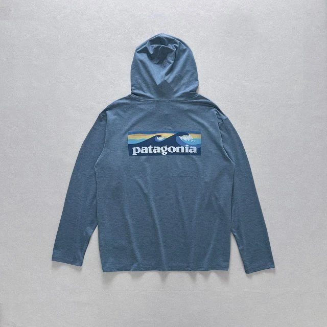 Patagonia P-6 Logo Responsibili-Tee Hooded Long Sleeve T-Shirt Olive Green Hoodie - 29