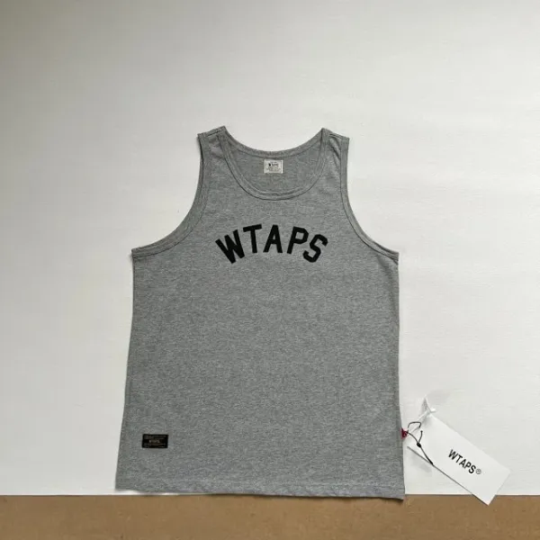 A Bathing Ape WTAPS Arch Logo Tank Top in White, Gray, Navy, and Army Green Vest Top - 23