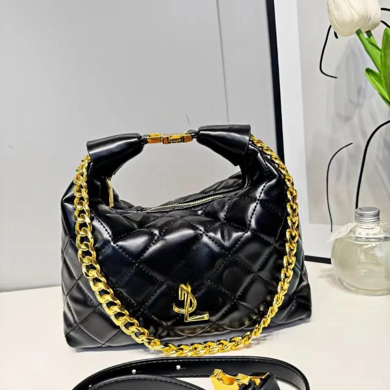 Saint Laurent Loulou Quilted Black Leather Chain Hobo Bag