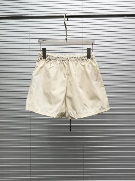 Miu Miu Nylon Drawstring Shorts Beige with Brown Trim Shorts - 9