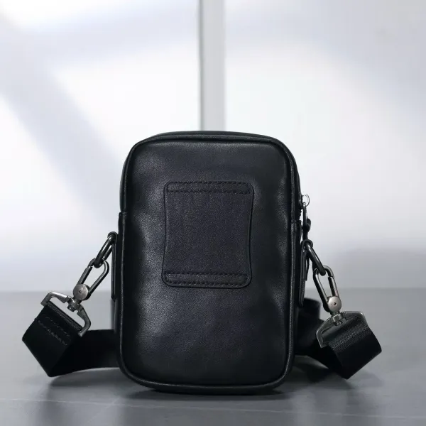 Design Minimalist Leather Crossbody Bag Black - 5