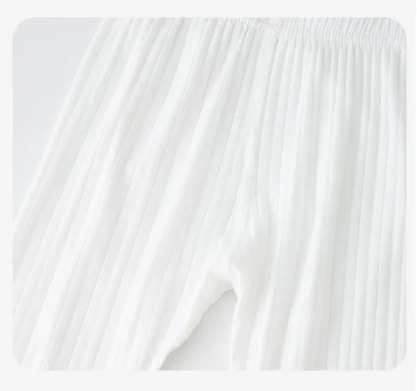 Design Yoke Silk-like Ribbed Set White Baby Clothing Sets - 16