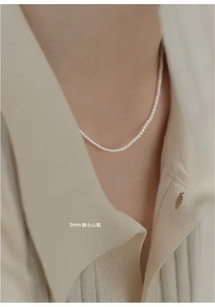 Design Double Strand Pearl Necklace White Jewelry - 23