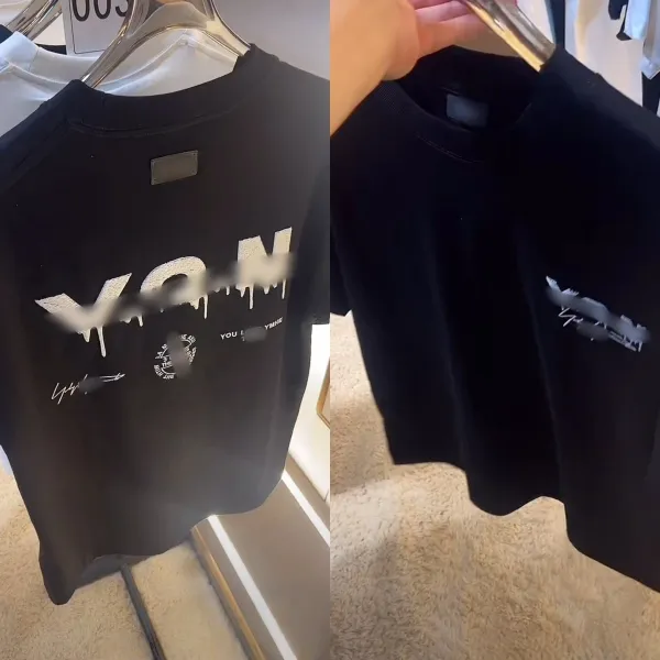 Design Y / Project x Yohji Yamamoto Dripping Logo Gray Washed T-Shirt T-Shirts - 5