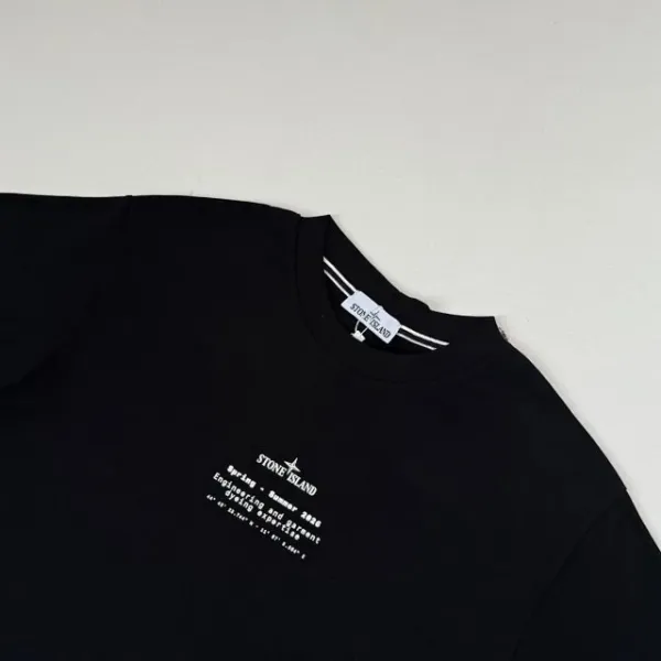 Stone Island Compass Logo Print Black T-Shirt - 16