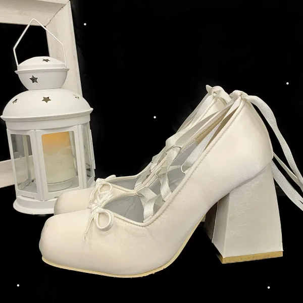 Design Ballet-Inspired Satin Mary Janes Pink Heels - 20