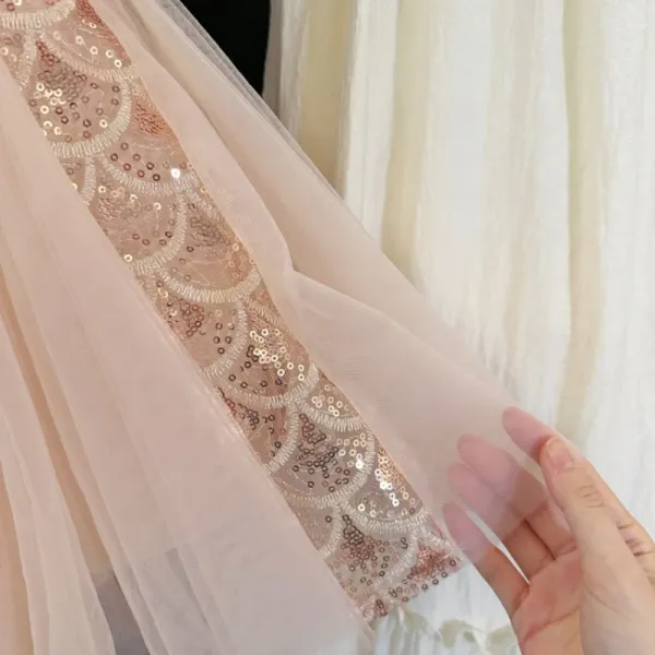 Design Mapplethorpe Pink Pearl-Trimmed Tulle Dress with Bow Accent Dress - 19