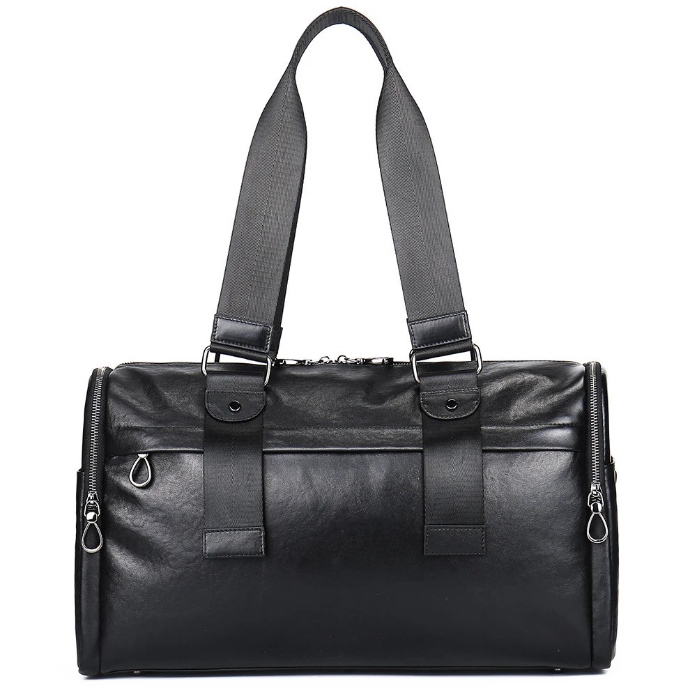 Design Duffle Bag Black Leather Travel Bag