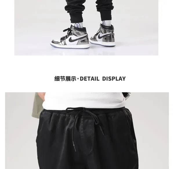 Design Cargo Pants Light Gray with Adjustable Straps and Utility Pockets - 16