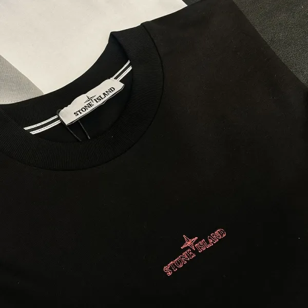 Stone Island Logo Patch T-Shirt White, Gray, Black - 13