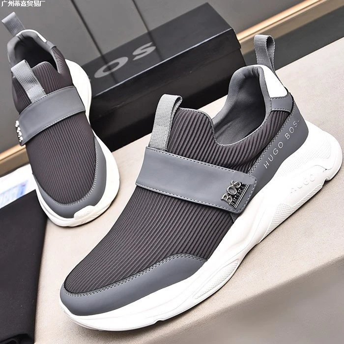 Hugo Boss Slip-On Sneakers Gray and White - 3