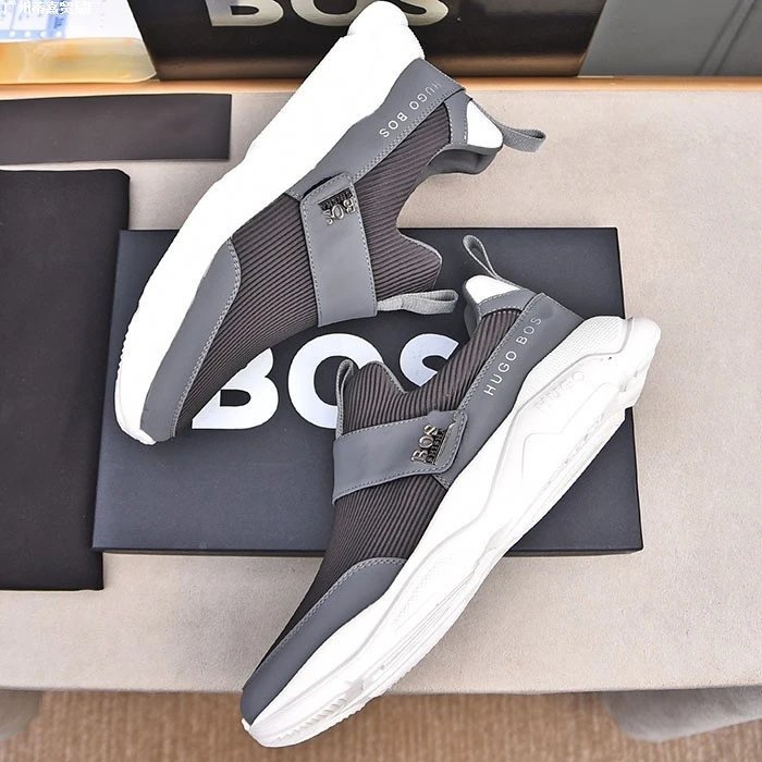 Hugo Boss Slip-On Sneakers Gray and White - 7