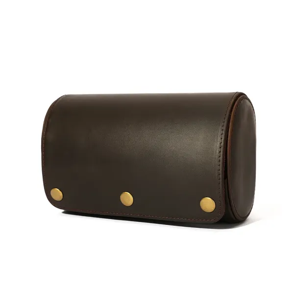 Design Roll-Up Leather Case Brown Accessories Clutches - 1